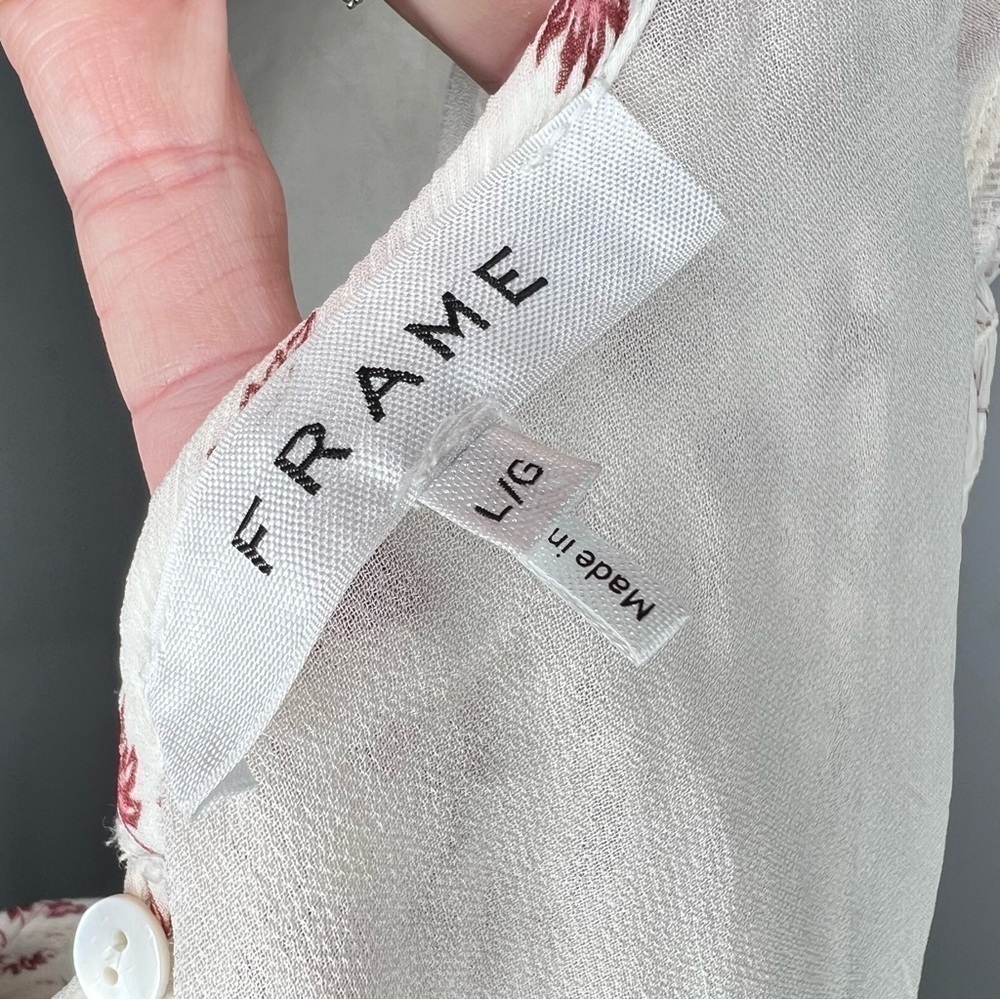FRAME Floral Smocked Dress L - Picture 10 of 10